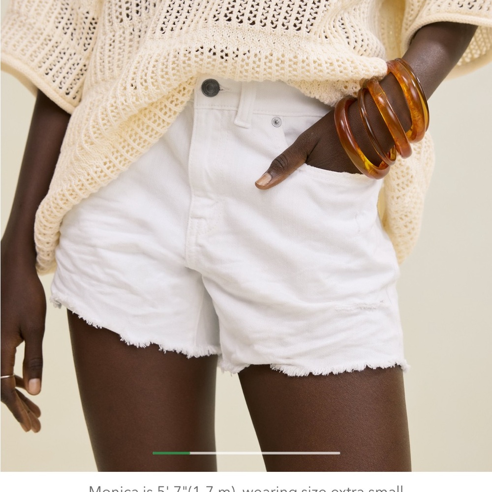 Aerie Daydream Distressed White Jean Shorts